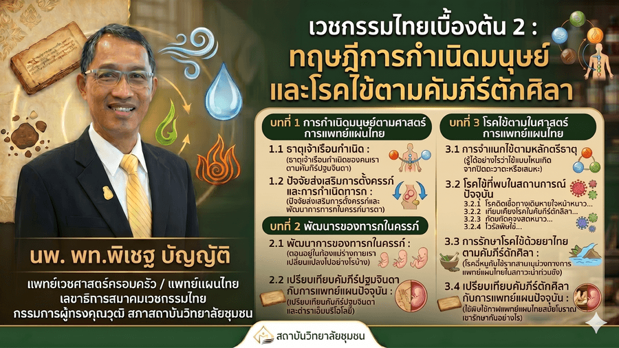 เวชกรรมไทยเบื้องต้น 2 : ทฤษฎีการกําเนิดมนุษย์และโรคไข้ตามคัมภีร์ตักศิลา